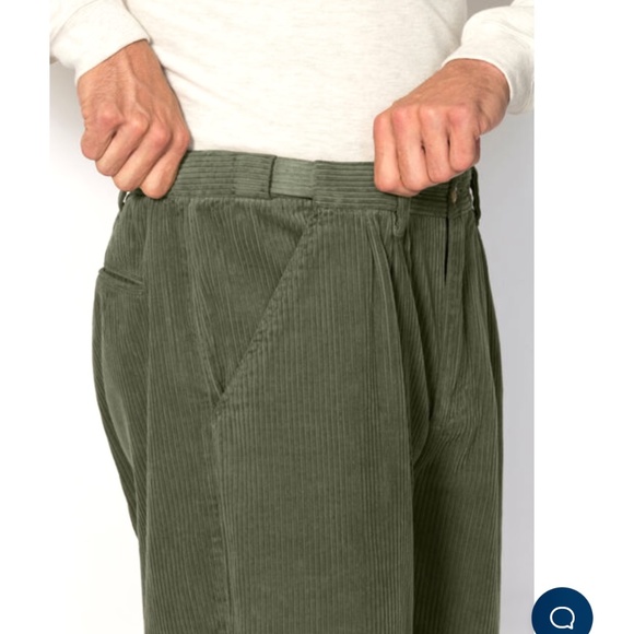 Red Corduroy Pants with Flat Front Design - Picture 10 of 12